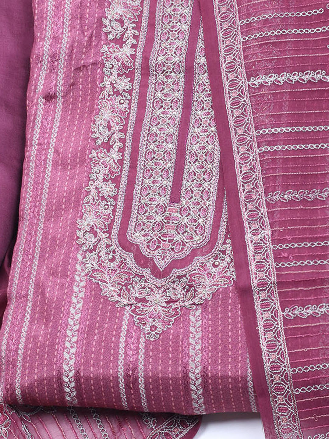 Embroidered Muslin Unstitched Suit With Dupatta
