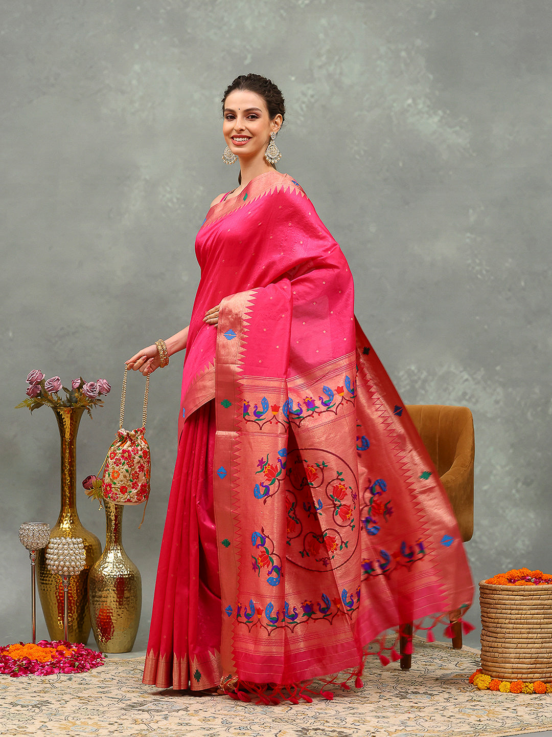 Embroidered Tussar Saree