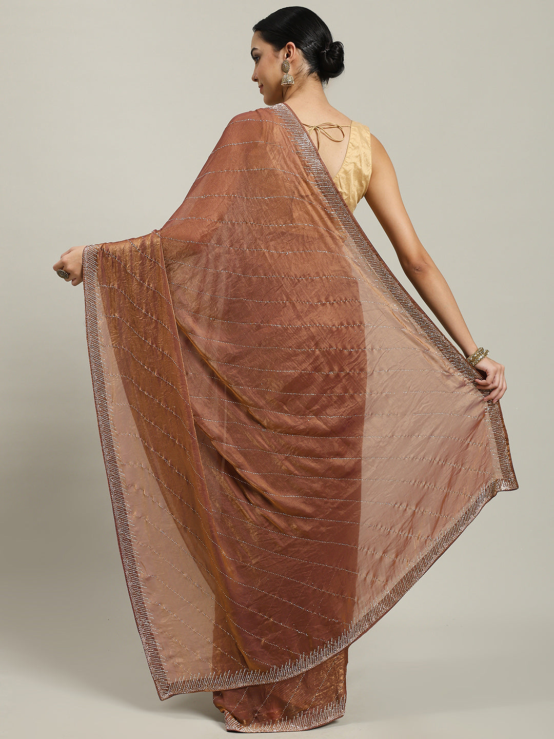 Stone Work Embellished Tissue Saree