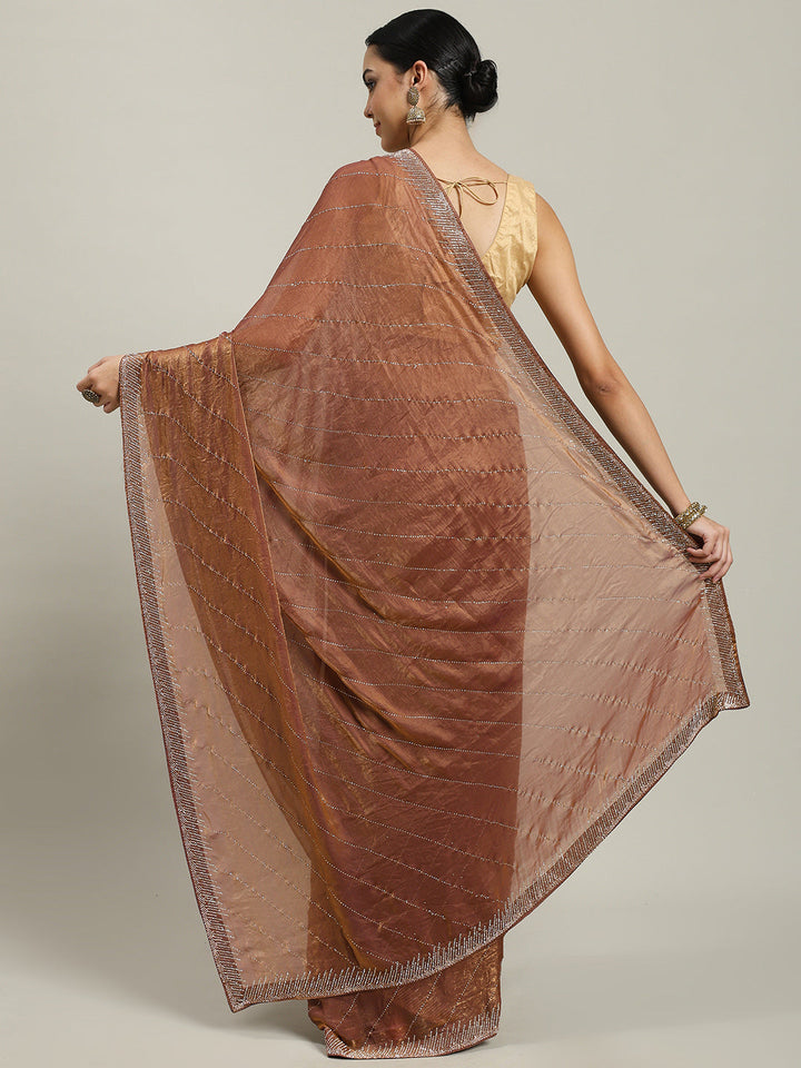 Stone Work Embellished Tissue Saree