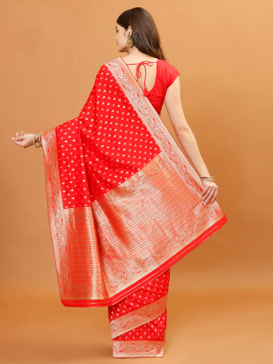 Zari Border Banarasi Woven Saree