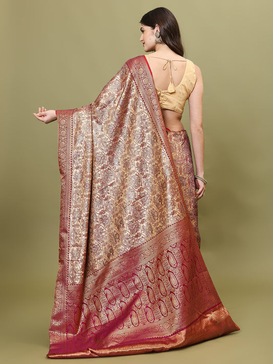 Zari Jaal Woven Handloom Saree