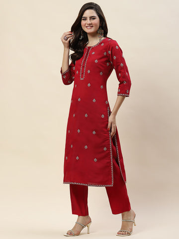 Chanderi Kurta With Pants Set