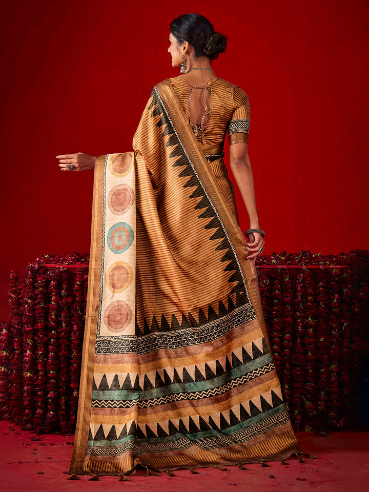 Digital Printed Art Silk Saree
