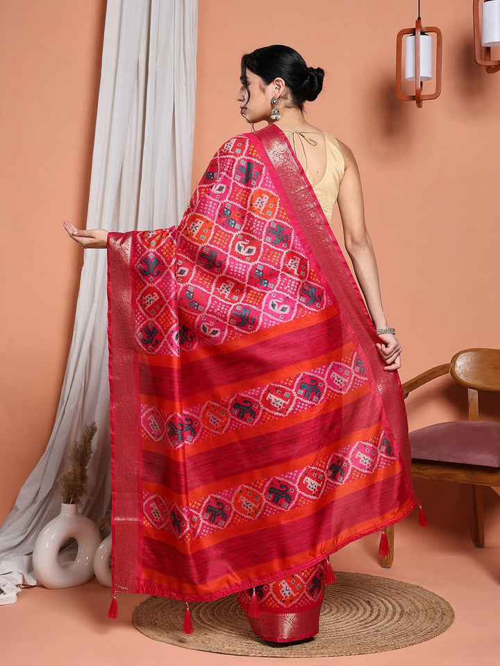Digital Printed Art Silk Saree