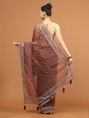 Sequence Embroidery Tissue Saree