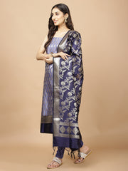 Woven Chanderi Unstitched Suit Piece With Dupatta