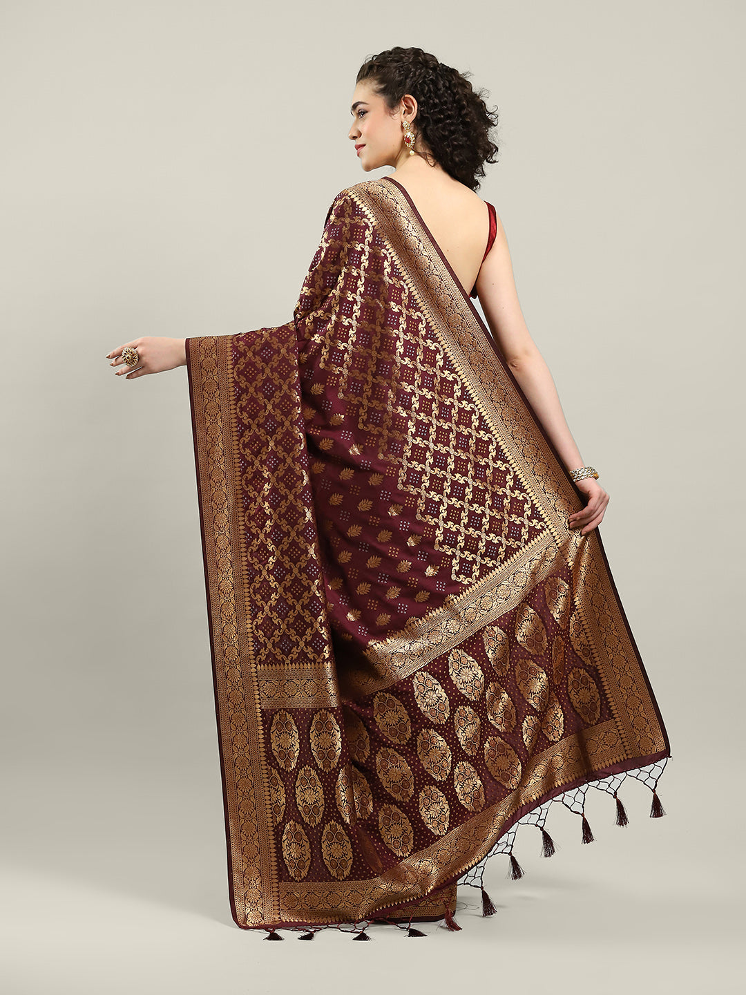 Zari Jaal Art Silk Woven Saree