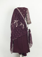 Sequins Embroidery Art Silk Kurta With Churidar And Dupatta