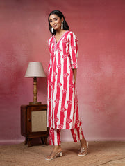 Printed Cotton Blend Kurta With Pants