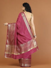 Plain Zari Border Handloom Saree