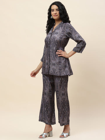 Abstract Printed Cotton Kurta With Pants