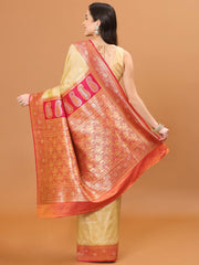 Zari Border Booti Woven Handloom Saree