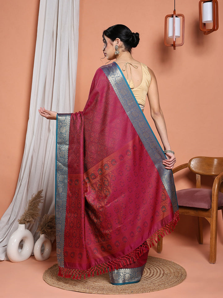 Woven Design Art Silk Lake Blue Saree