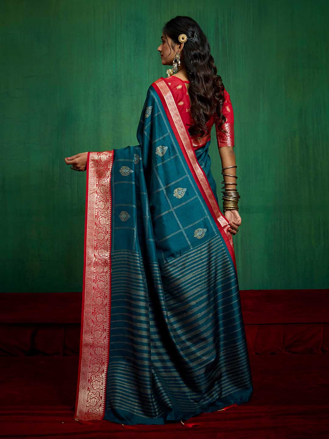 Abstract Printed Art Silk Saree