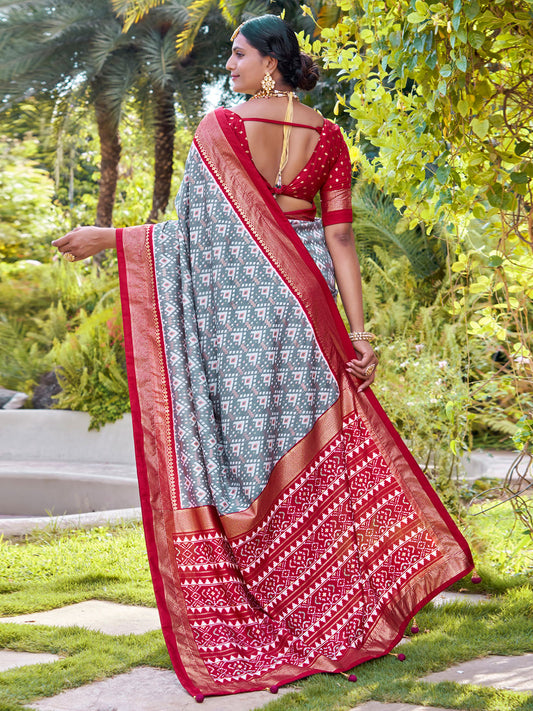 Patola Printed Art Silk Woven Saree