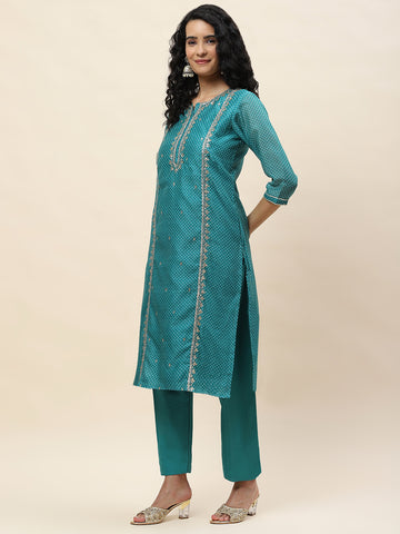 Gota Work Chanderi Kurta With Pants