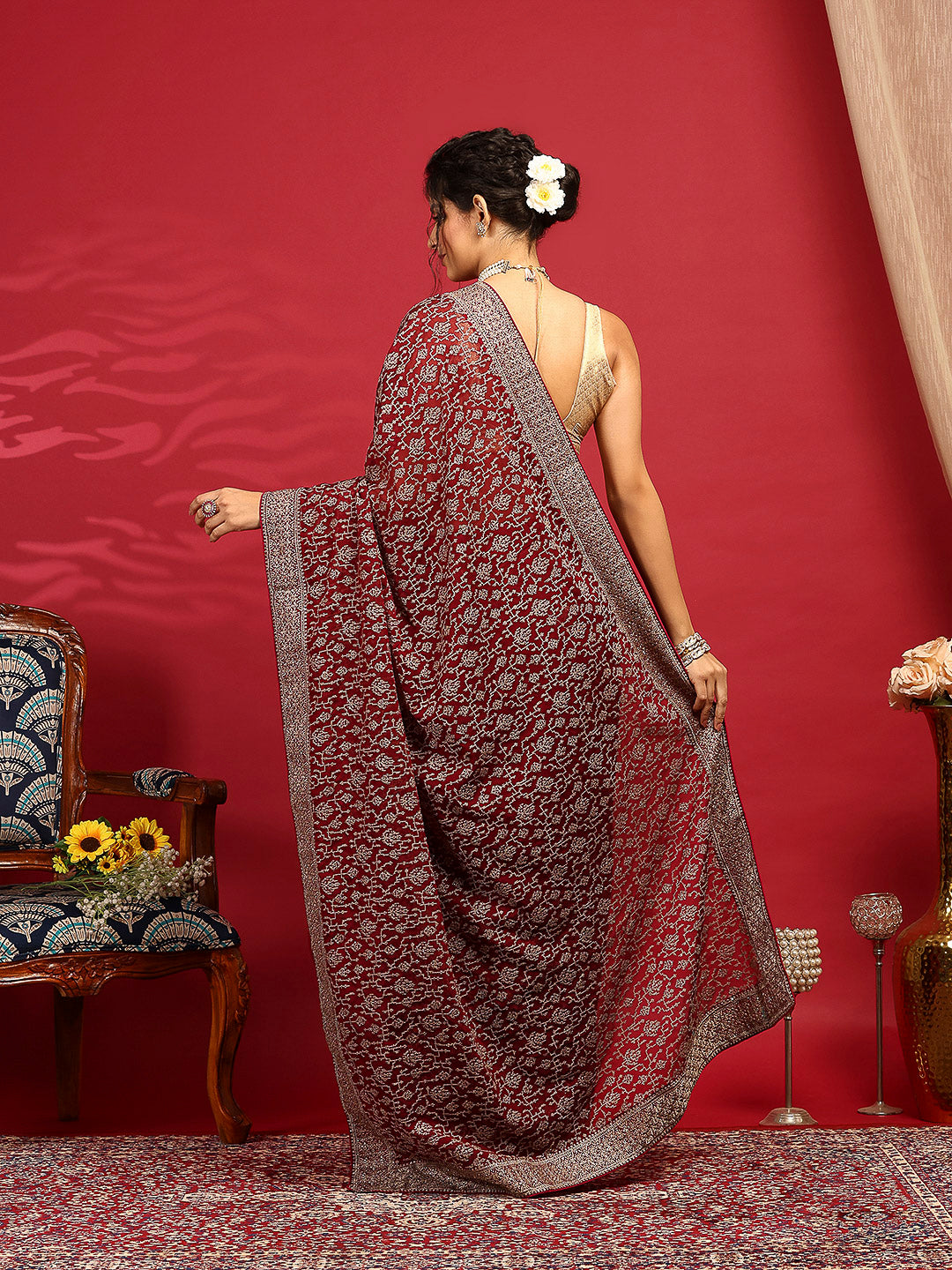 Embroidered Georgette Saree