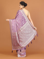 Stone Work Satin Woven Saree