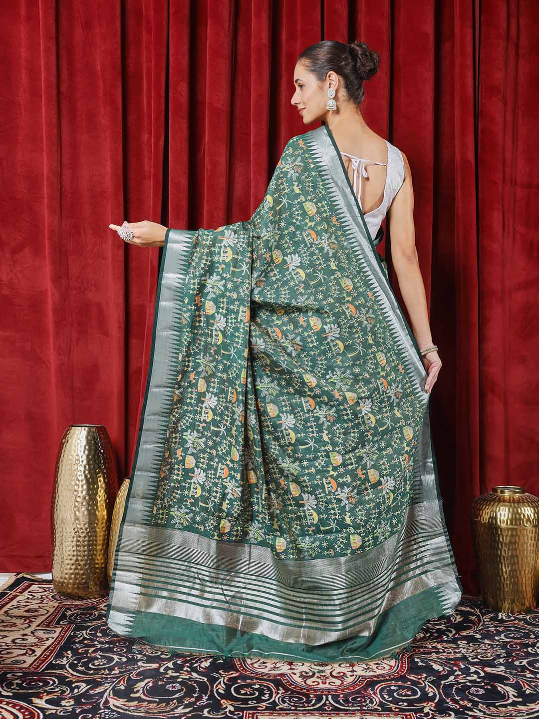 Digital Printed Art Silk Saree