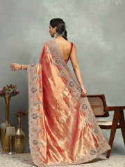 Embroidered Tissue Saree