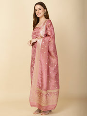 Floral Woven Chanderi Unstitched Suit Piece With Dupatta