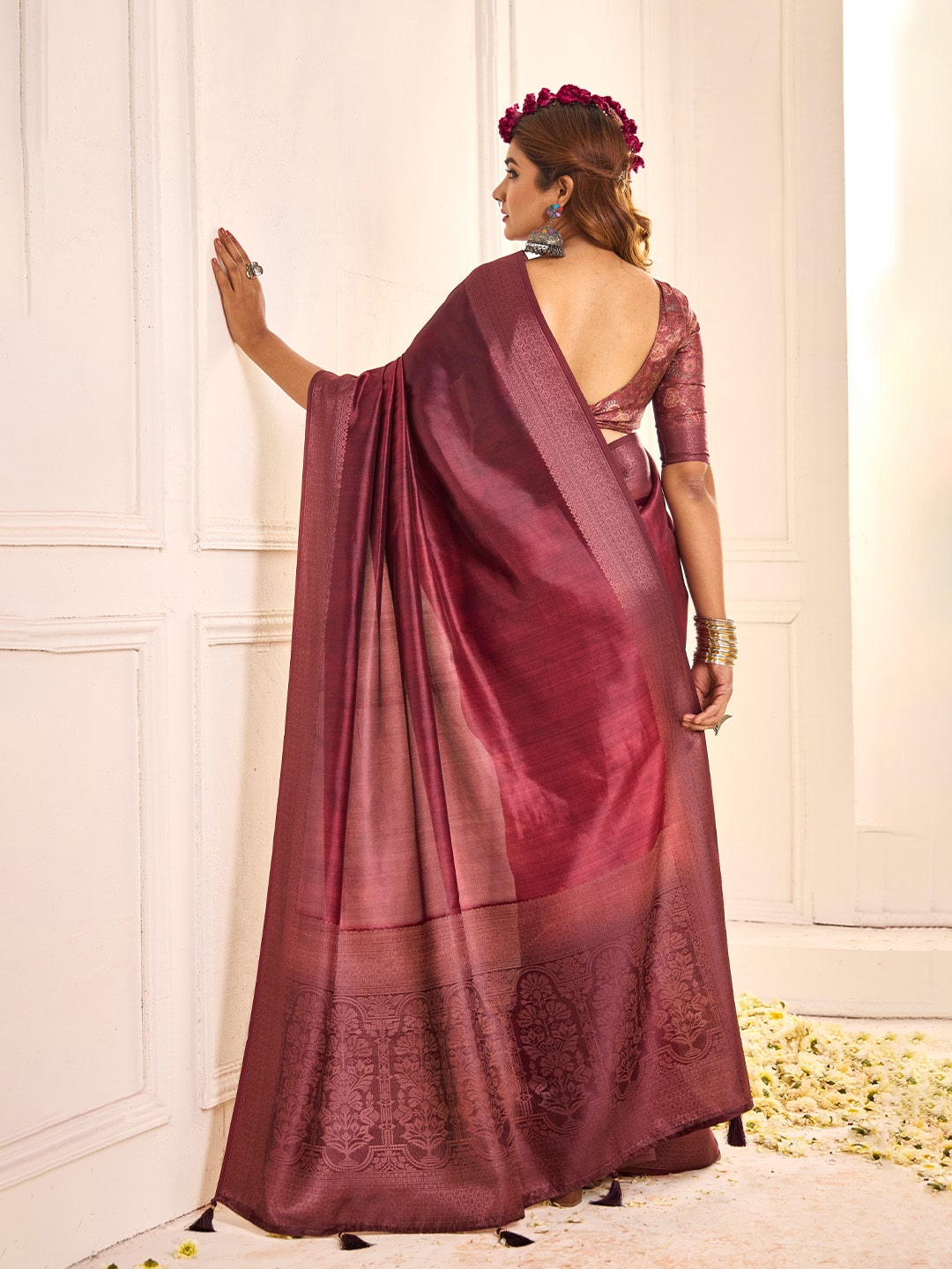 Zari Border Art Silk Saree