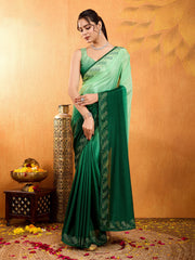 Embroidered Chinon Saree
