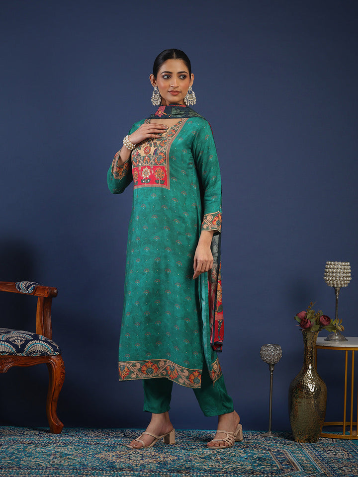 Printed Muslin Kurta With Pant &amp; Dupatta