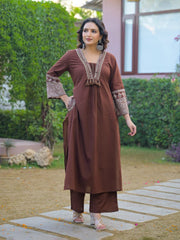 Printed Cotton Blend Kurta With Pant & Dupatta