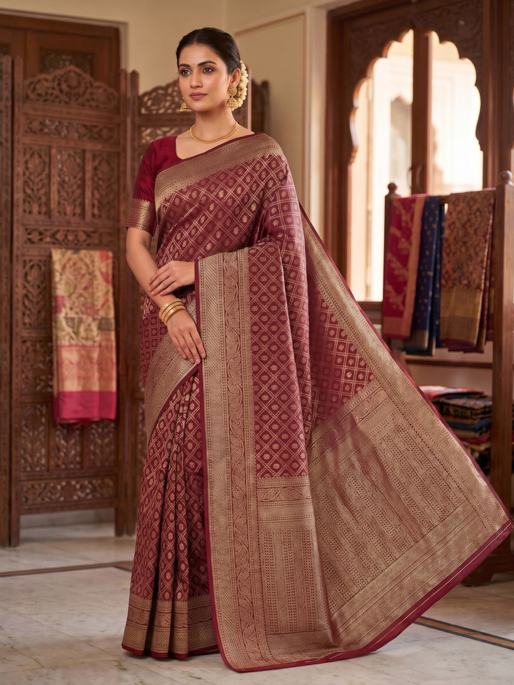 Red Woven Design Art Silk Kanjivaram Saree
