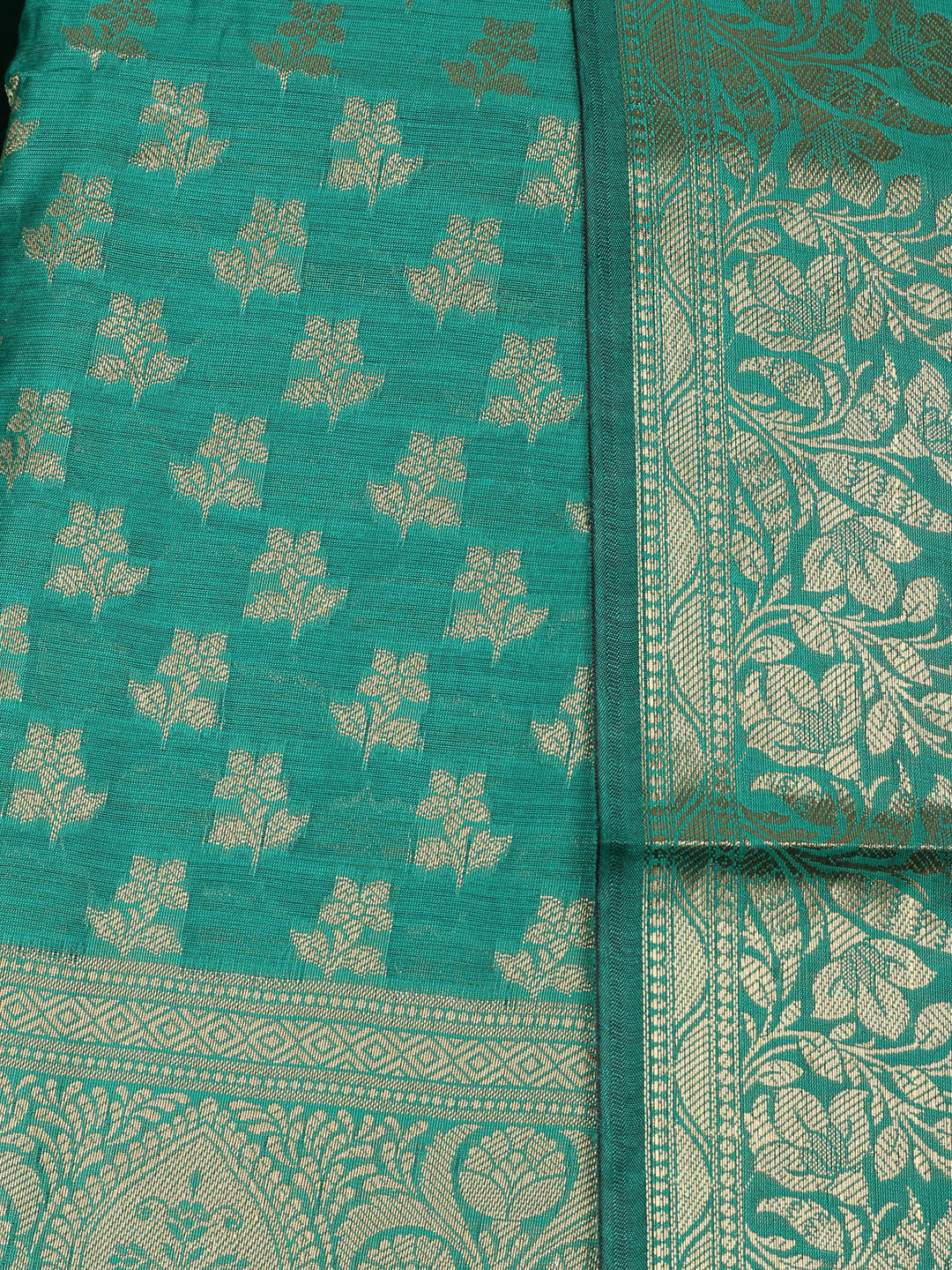 Woven Design Chanderi Unstitched Suit With Pant &amp; Dupatta
