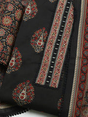 Embroidered Cotton Blend Unstitched Suit With Pant Dupatta