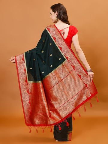 Zari Border Booti Handloom Woven Saree