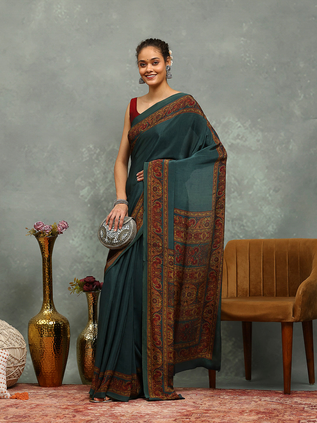 Digital Printed Crepe Saree