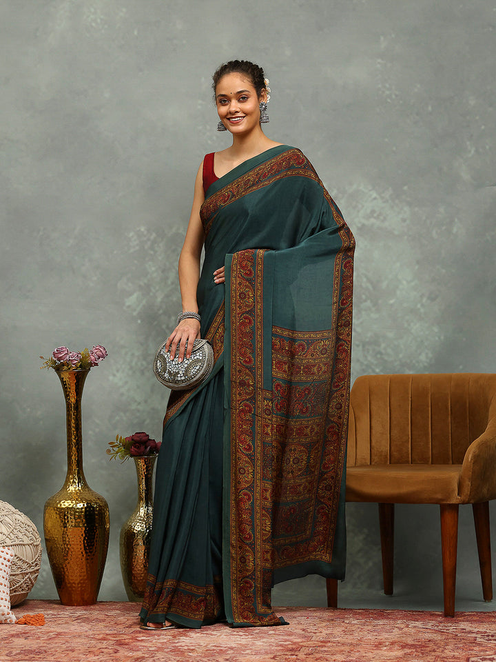Digital Printed Crepe Saree