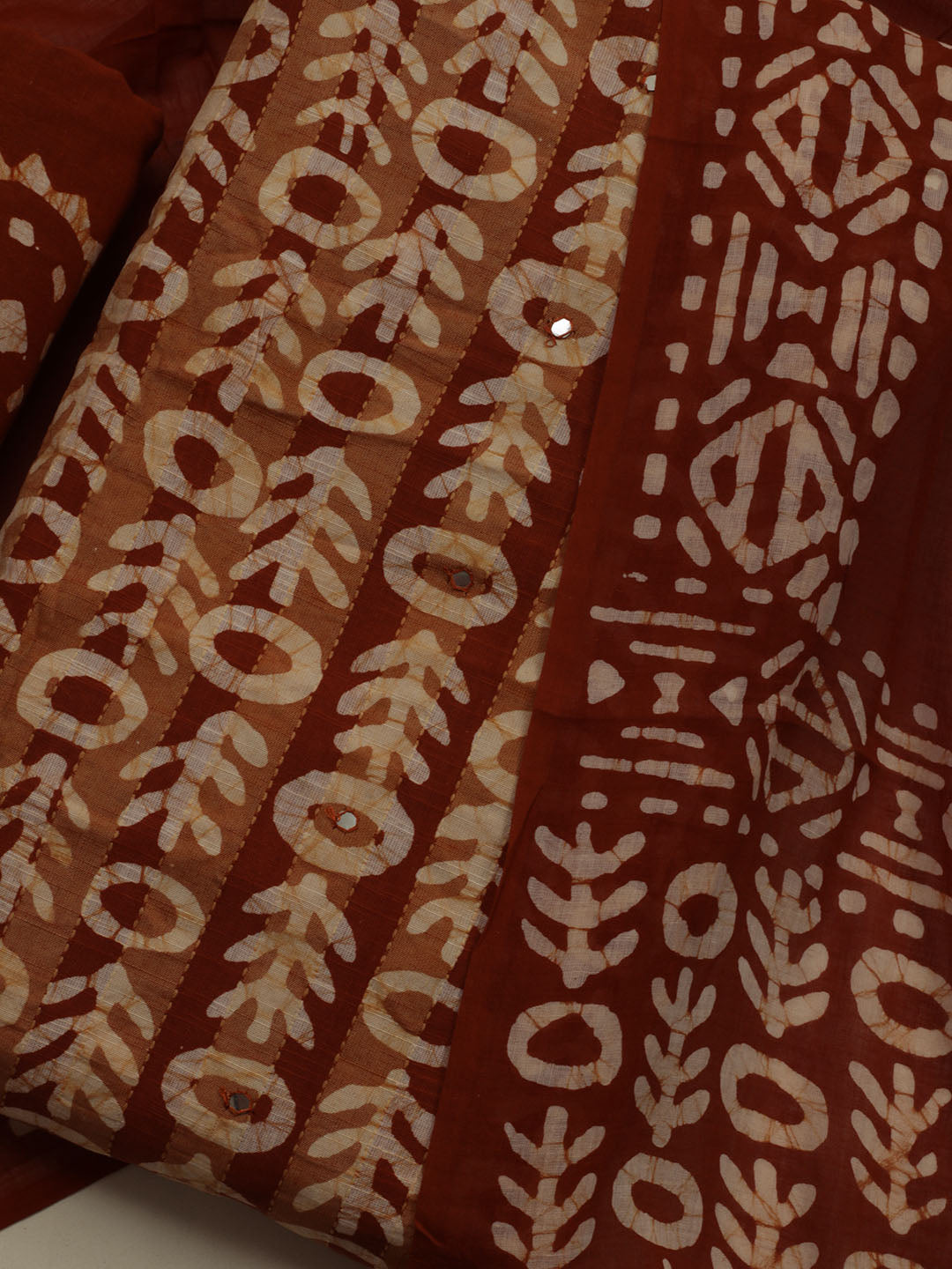 Printed Cotton Blend Unstitched Suit With Dupatta
