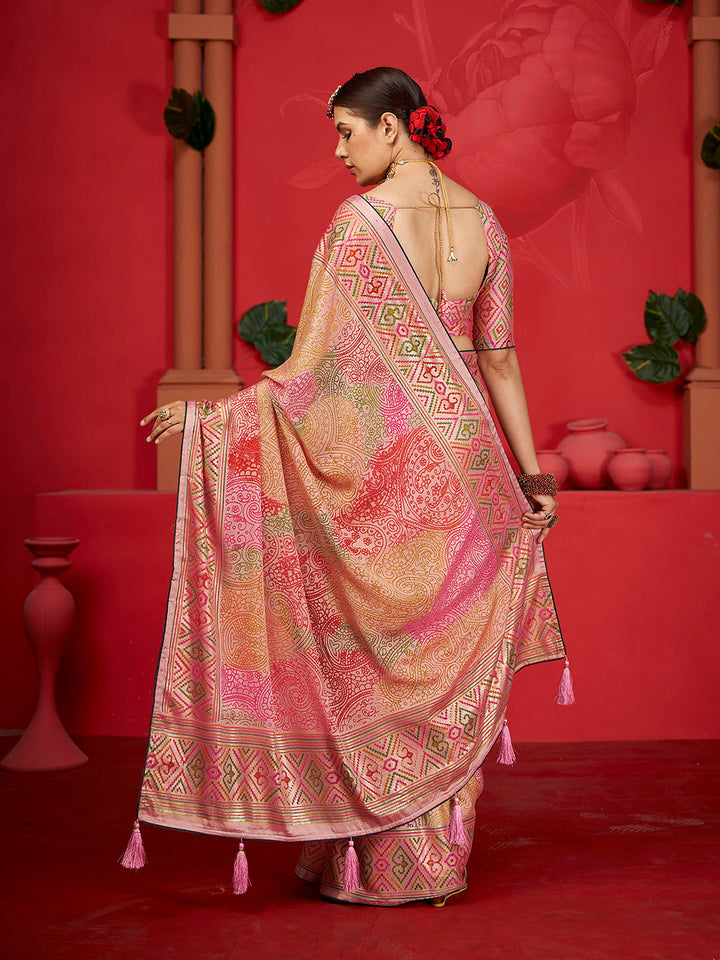 Abstract Printed Georgette Saree