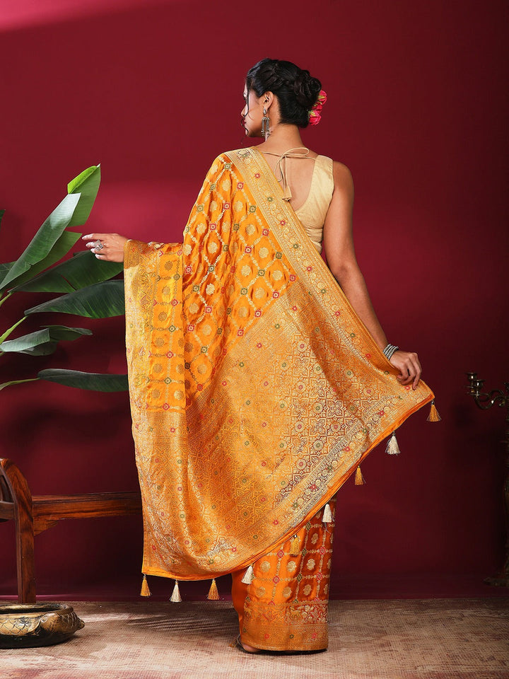 Woven Design Satin Saree