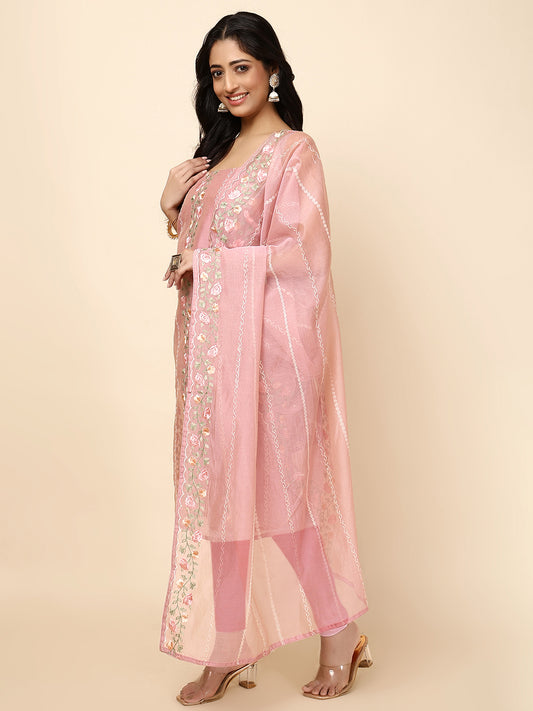 All Over Embroidered Cotton Blend Unstitched Suit With Dupatta