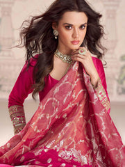 Embroidered Art Silk Kurta With Pant & Dupatta