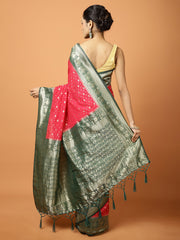 Zari Border Georgette Woven Saree