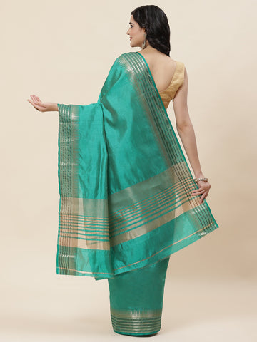 Plain Zari Border Woven Handloom Saree