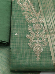 Embroidered Organza Unstitched Suit With Dupatta