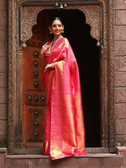 Brocade Zari Jaal Handloom Woven Saree