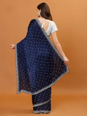 Stone Booti Chinon Woven Saree