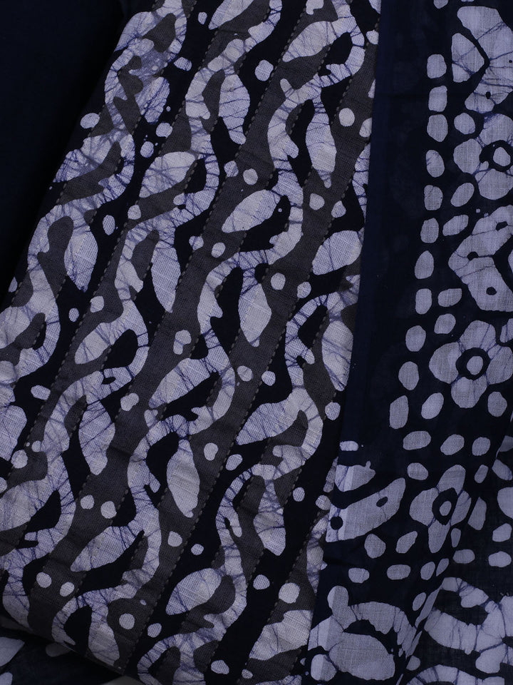 Printed Cotton Blend Unstitched Suit With Dupatta