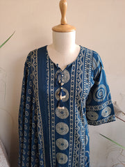 Printed Cotton Blend Kurta With Pants & Dupatta