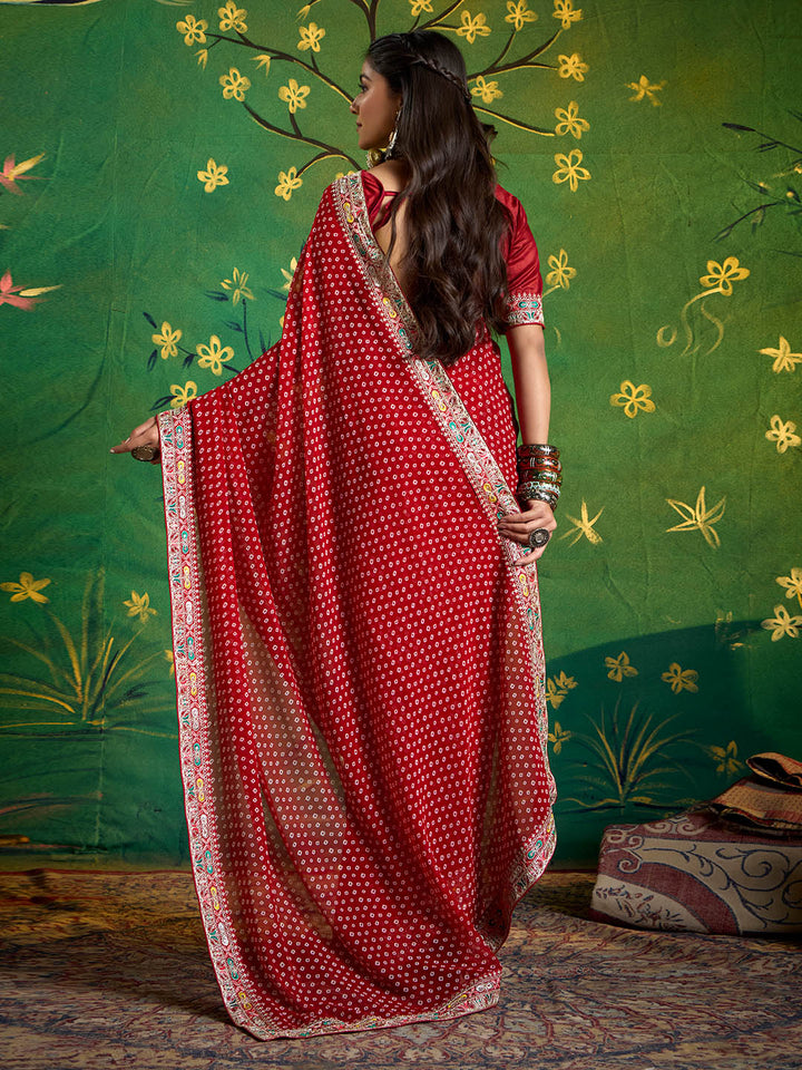 Bandhani Printed Georgette Saree