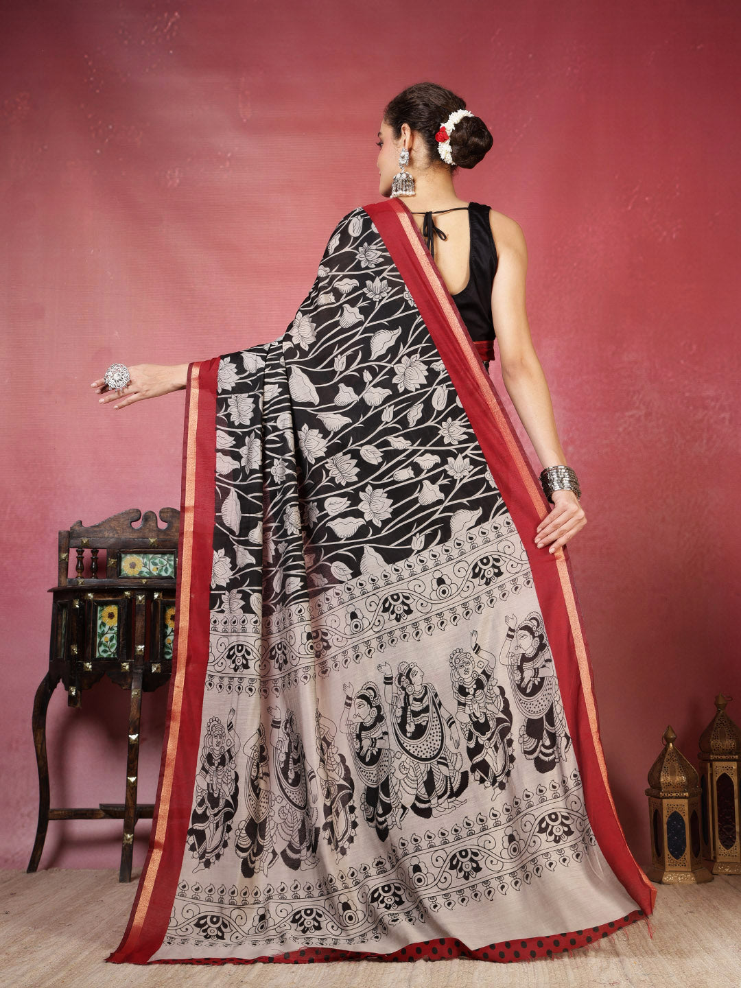 Floral Printed Art Silk Saree